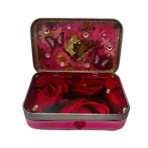 Valentine’s Romantic Love Pink and Red Tin Wallet Container
