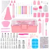 138-Piece Pink Plastic & Stainless Steel Baking Cake Decorating Kit (Kitchen Home Supplies) with Organized Storage Box - Flower Tools, Scissors, Fast Shipping for Beginner Bakers: 50 Piping Bags, 48 Icing Tips, Scrapers, Spatulas, Couplers, Carving Tools