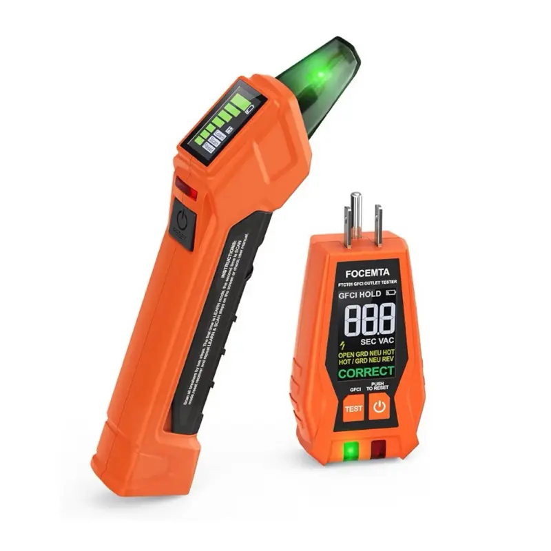 Electrical Circuit Breaker Finder & GFCI Outlet Tester with Digital LCD Display, 90-135V Circuit Tracer Tool for Electricians - Lightweight, Includes Batteries & Carrying Case