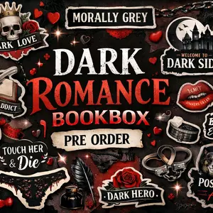 Morally Grey Dark Romance Bookbox Featuring Dark Romance Stickers Mug Socks Candle & Special Friend