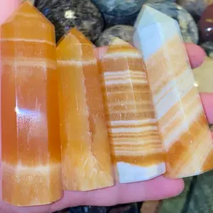 Orange Calcite Towers Orange  Crystals Fluorite Obelisk