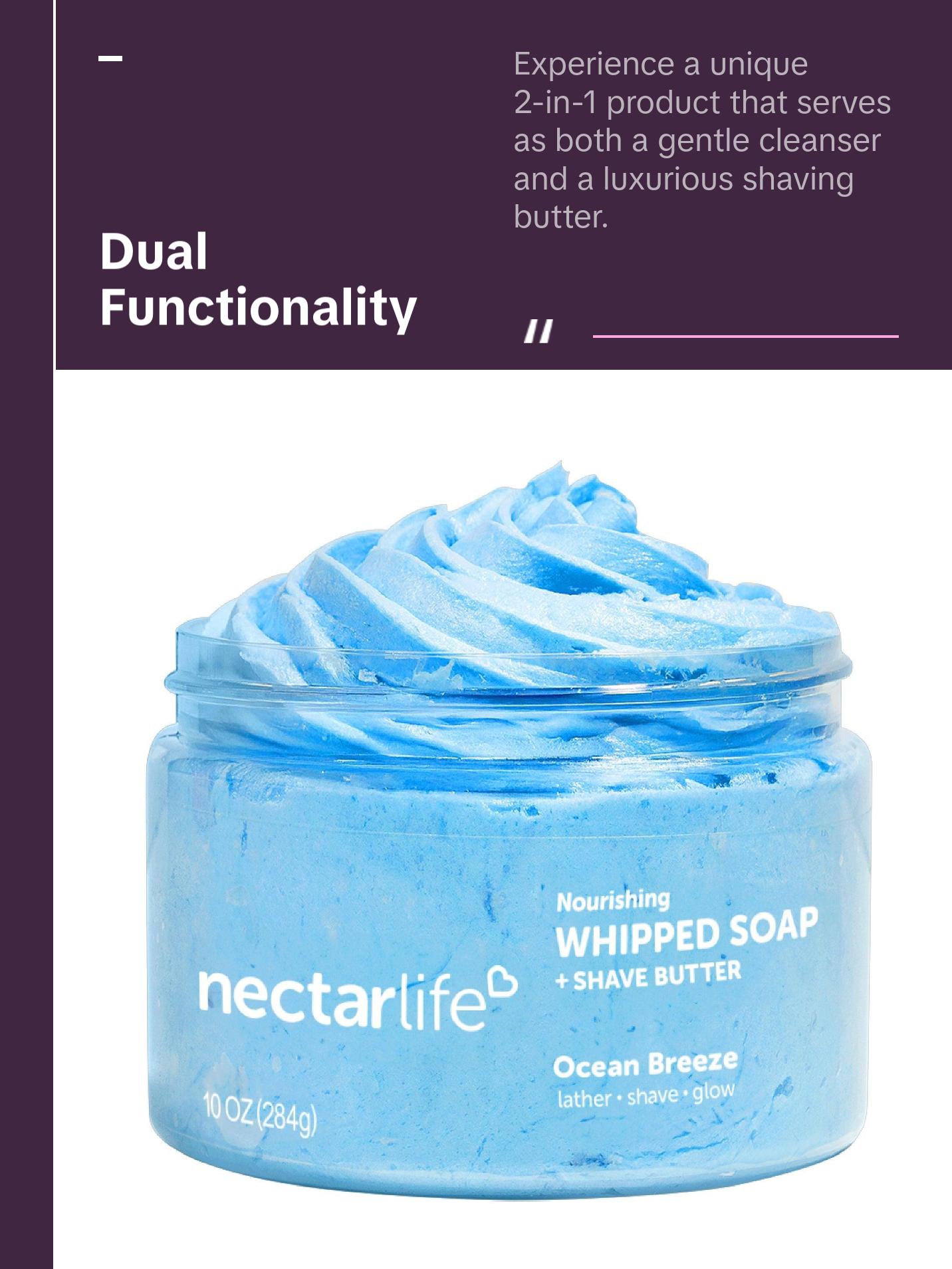 Jumbo 10 oz Whipped Soap & Shave Butter – Gentle, Moisturizing & Nourishing Cleanser