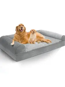 Large Orthopedic Dog Bed - Waterproof, Removable Cover, Cozy Rose Plush, U-Shaped Design, 42" x 30" x 6.5", Perfect for Medium to Large Dogs Up to 80 lbs