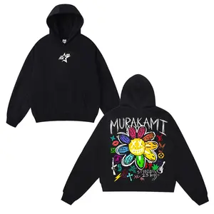 Murakami flower print hoodie Tumbados hoodie men and women vintage fashion hip hop gothic hooded sweatshirt streetwear pullover
