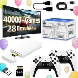 New upgraded retro game stick with over 40,000 games, 26 emulators, 4K HDMI output, plug-and-play wireless controller for TVs, monitors, and video game consoles