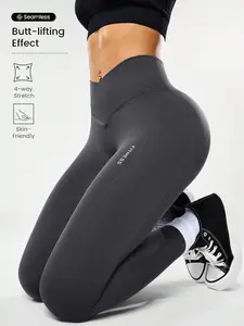 Women's High Waist Seamless Yoga Leggings, Four-Way Stretch Fabric, Abdominal Shaping, All-Season Wear, Fitness Yoga Pants