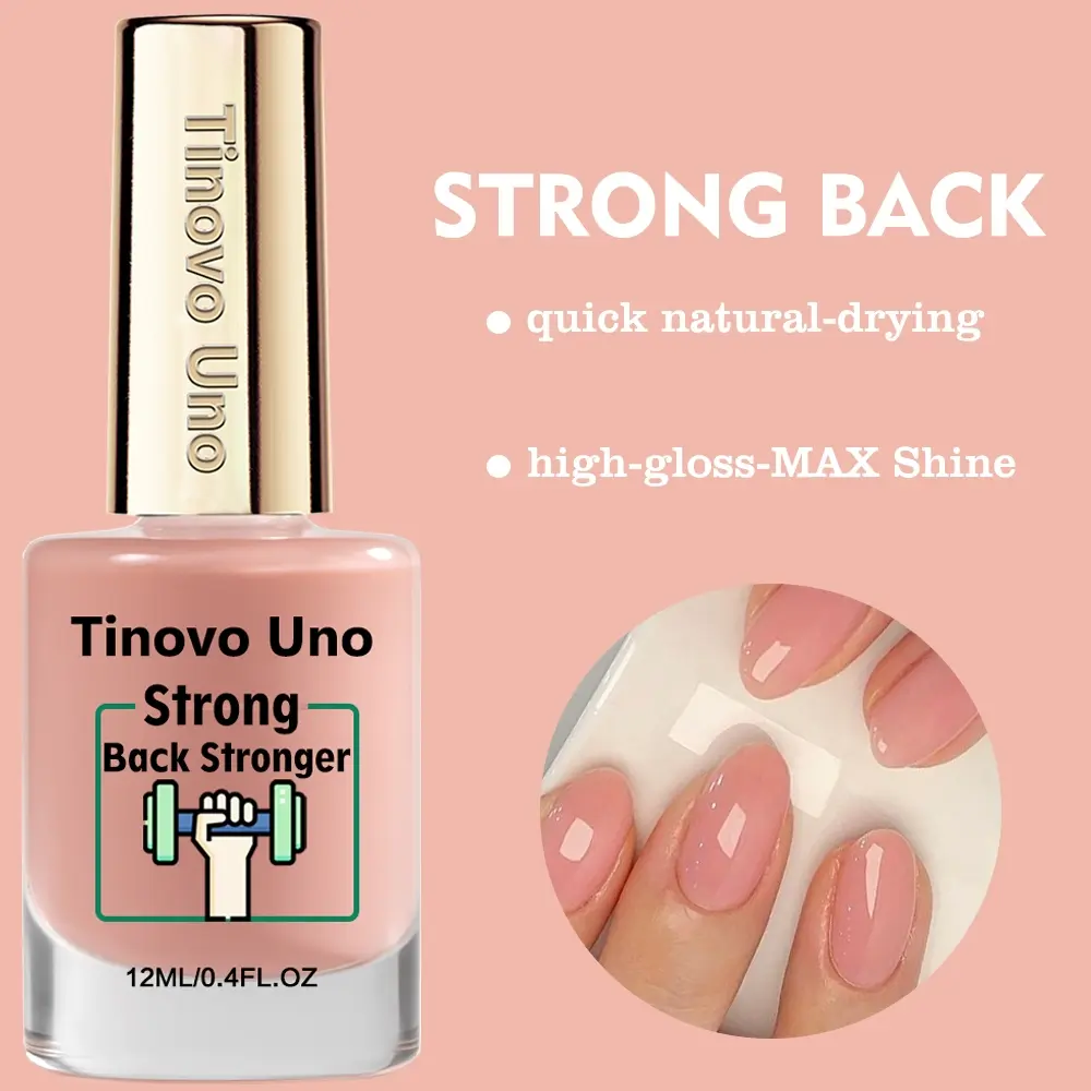 Tinovo Uno New Arrival Upgrade Nail Strengthener Natural Jelly Get Stronger Nail Hardener with Keratin and Calcium, No-Bake Natural Dry, Moisturizing Strengthening for Thin and Soft Nails, Long-lasting Gloss, Nail Care Solution