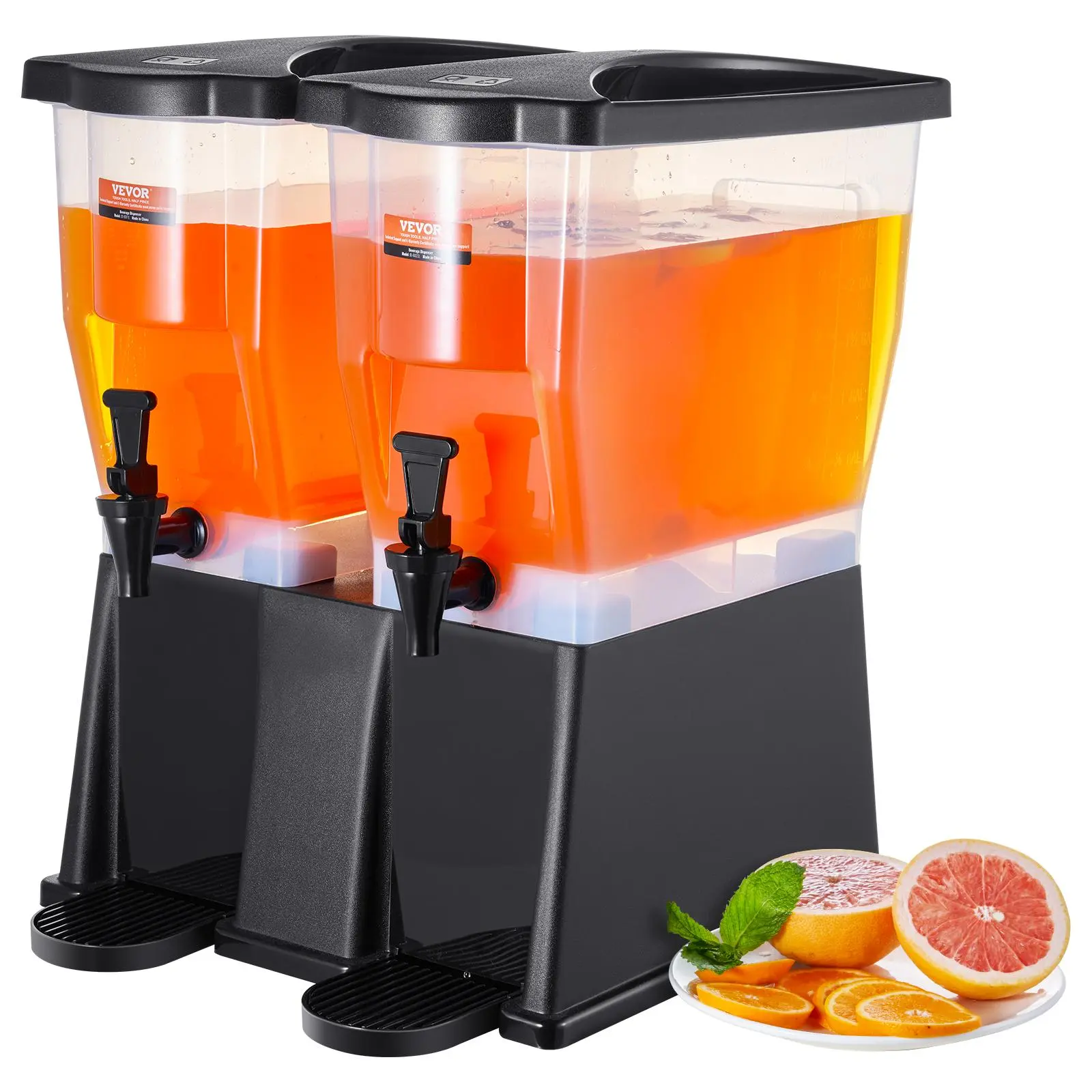 VEVOR Beverage Dispenser,  3 Gallon x 2 Drink Dispensers for Parties, Plastic Juice Dispenser with Stand Spigot Lid, Iced Tea Lemonade Juice Water Dispenser, for Restaurants, Hotels, Parties#BackToSchool