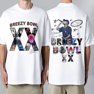100% Cotton Streetwear Style T-Shirt Breezy Bowl Xx Concert Tour Design Summer Casual Wear For Music Fans And Hip Hop Lovers # 2026 Coachella