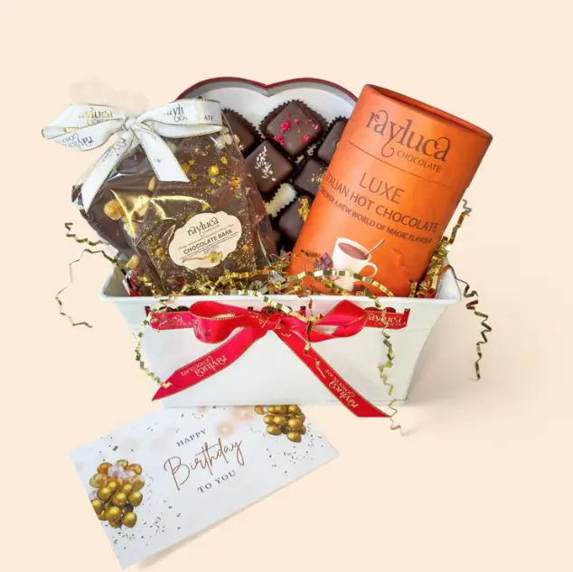 ENDLESS LOVE GIFT BASKET,Express your love with a thoughtful gift to someone who has gone above and beyond.Tucked inside is an assortment of sweet and savory favorites regular size lovers chocolate sampler box, chocolate bark