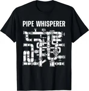 100% Cotton Best Plumber Art For Men Women Plumbing Gag Novelty Plumber T-Shirt