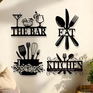 Kitchen Utensil Theme Metal Wall Art, Decorative Iron Home Restaurant Decoration, Modern Home Decoration, Perfect Christmas Ornament, Personalized Name Sign, Unique Gift Idea
