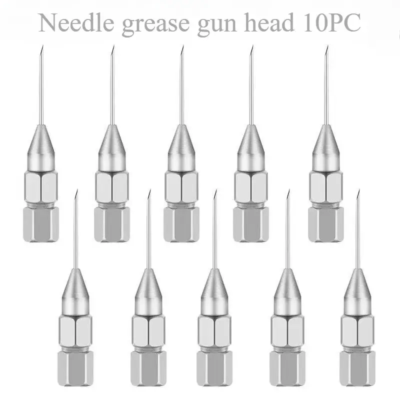 10 Pieces Precision Grease Injection Nozzles, Portable Removable Grease Accessories Nozzle Tool Dispenser for Narrow Spaces and Deep Holes in Metal Eq
