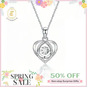 Moissanite Radiant Heart Pendant Necklace Valentine's Day Wedding Engagement Anniversary Romantic Elegant Gift Daily Wear mothersdaygift