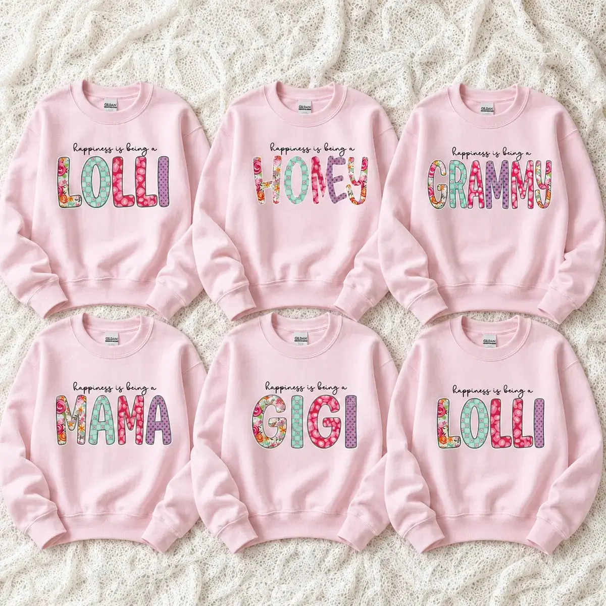 Women's Personalized Grandma Cotton Casual Printed Loose Crewneck Sweatshirt - Blush Pink Gift for Mother's Day, New Grandma - TrendWear US Tops