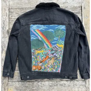 At the end of the Rainbow Upcycled Denim Jacket