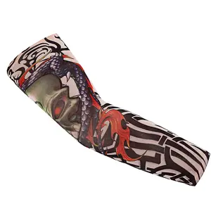 Sunscreen Seamless Riding Ice Sleeves Quick Drying Breathable Ice Silk Arm Cover Flower Arm Tattoo Printed Tattoo Sleeves