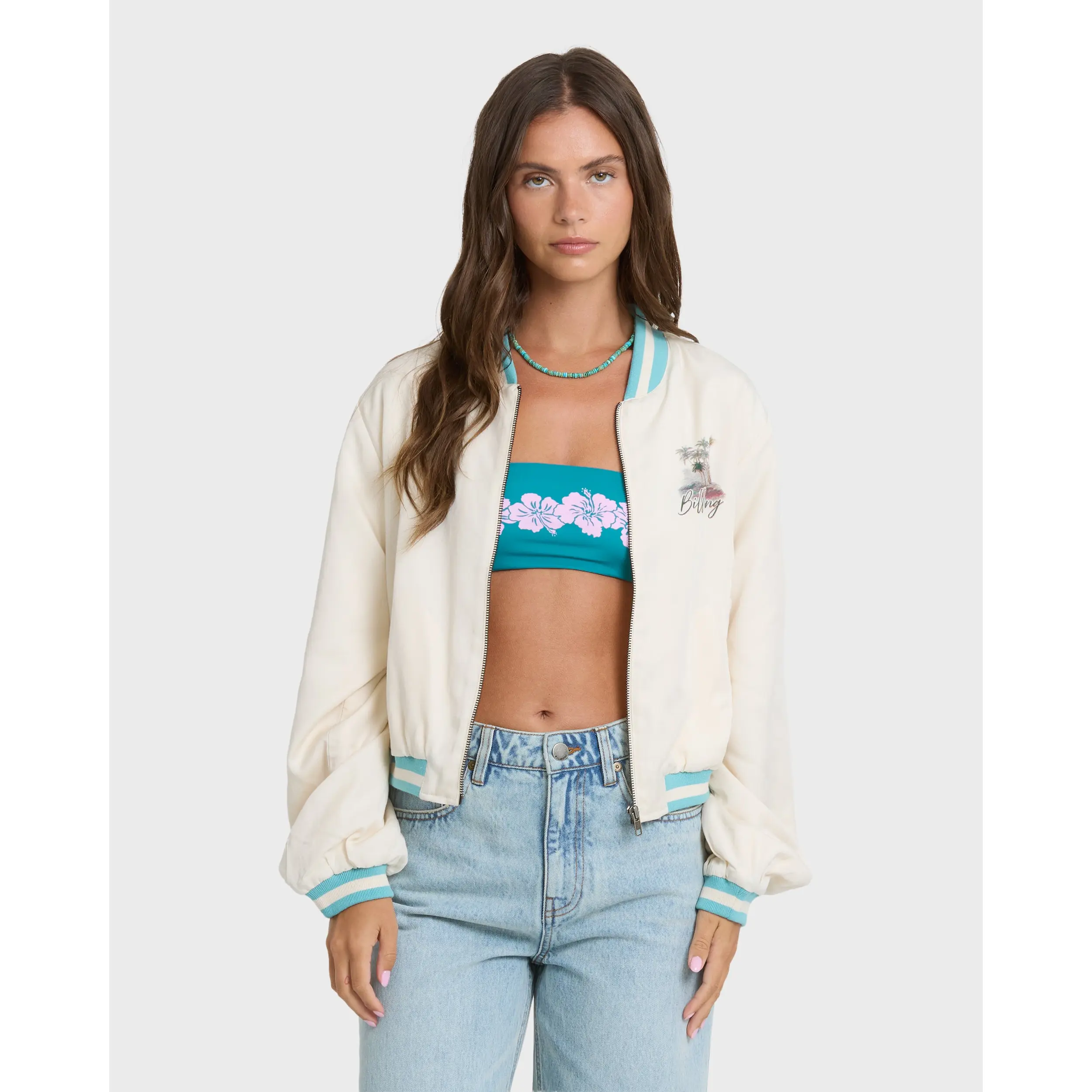 BILLABONG Sea Friends Bomber Jacket, Women’s Lightweight Lyocell Twill Jacket, Regular Fit Zip-Up Jacket with Pockets, Casual Spring and Fall Layering Outerwear for Travel and Everyday Wear Womenswear Zipper
