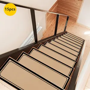 Non-Slip Stair Carpet, Step Protection Carpet, Decorative Bordered Stair Mat, Washable Runner Rugs for Home Decoration & Bedroom Accessories - Suitable for Indoor, Outdoor Stairs & Multiple Scenarios.