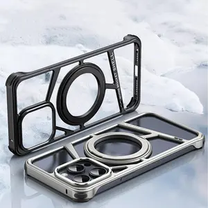 360 Degree Rotatable Magnetic Phone Case with Ring, Shockproof Phone Protective Cover, Phone Accessories Compatible with iPhone 15 14 16 Pro Max, Casing