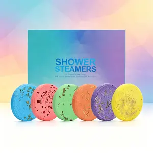 6Pcs Boxed Lavender Dried Flower Aromatherapy Shower Scented Tablets Gift Set