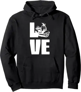 Love Scooters Scooter Lover Biker Gear, Scooter Rider Pullover Hoodie