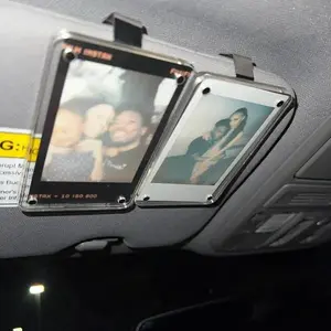 Set of 2 Custom Polaroid Photo Car Visor Clip – Personalized Sun Visor Accessory – Perfect Holiday Gift for Couples and Family Members