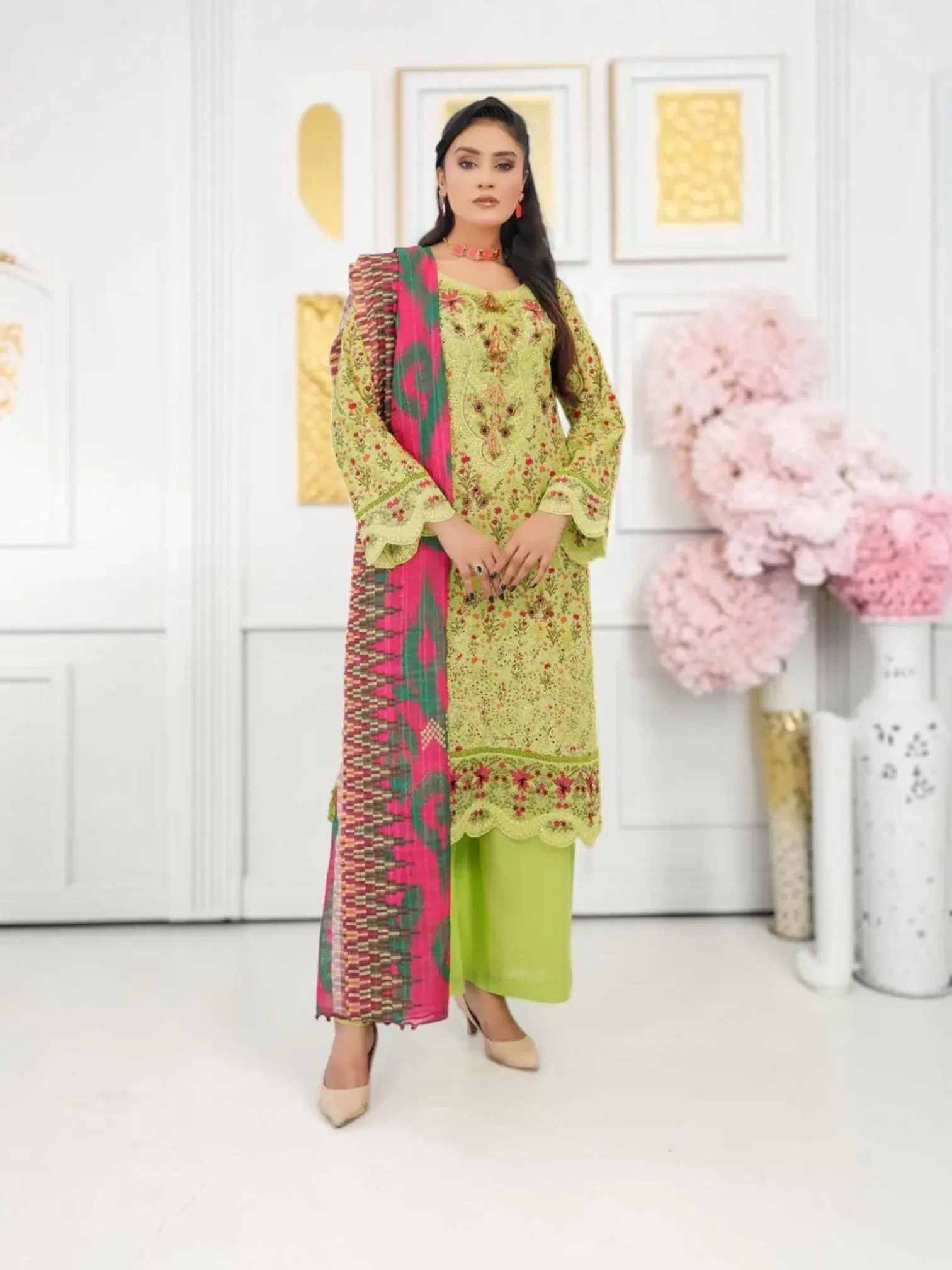 Pakistani Cotton Salwar Kameez, Cultural Wear for Women