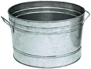 212 MAIN Portable Galvanized Round Outdoor Tub Planter Bucket - 12" Size, with Handles, 212002 Model