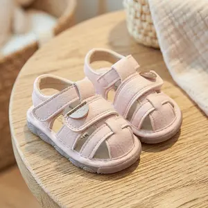 Baby Boys Girls Summer Sandals Closed Toe Sandals Adjustable Double Hook and Loop Anti Slip Soft Sole First Walkers Shoes outdoorfun