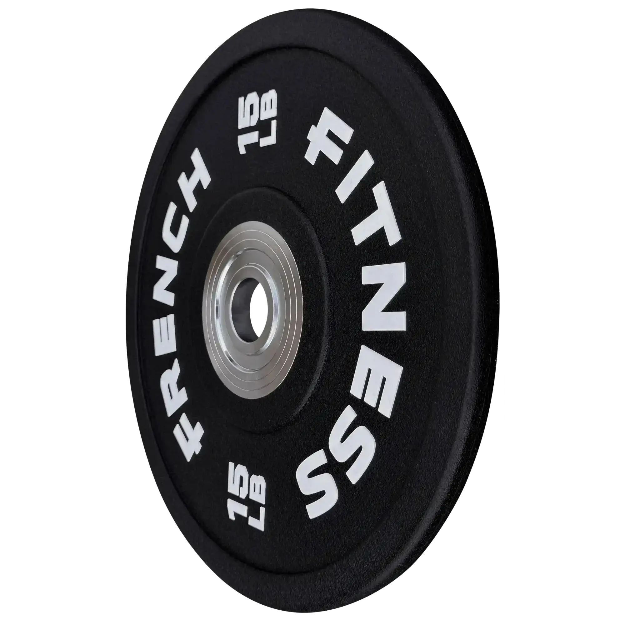 15 lb Black French Urethane Bumper Plate for Fitness Competitions, Single-Piece Design (New)