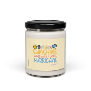 Bipolar Bonnie Series - "Bipolar Sunshine Mixed With A Little Hurricane" Scented Soy Candle, 9oz