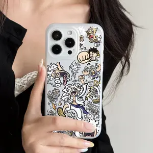 Popular Anime Ones Pieces Luffys Drawing Case for Iphone 17 16E 16 15 14 13 12 11 Pro Max Mini Air XR XS X 7 8 Plus Soft TPU Matte Back Cover, Cellular Protector Lufi, Cover, Cover For Max, Phone Case, Handy Cover