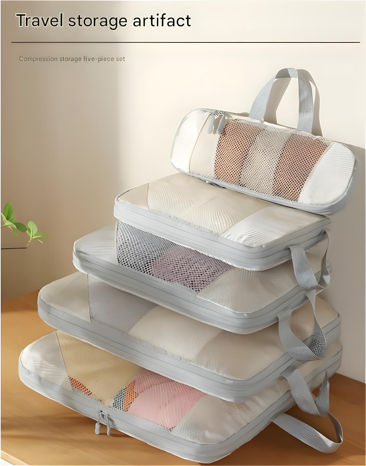 6-Piece Compression Packing Cubes for Suitcases, Polyester Travel Luggage Organizers, Multifunctional Storage Bags for Travel & Party Activity Supplies