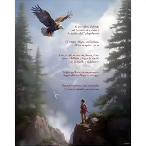 Salmo 91 en Español para Pared - Uplifting Print with Striking Visuals and a Prayer for Protection - Motivational Wall Decor for the Faithful and Those Seeking Psalm 91 - Psalm 91 poster