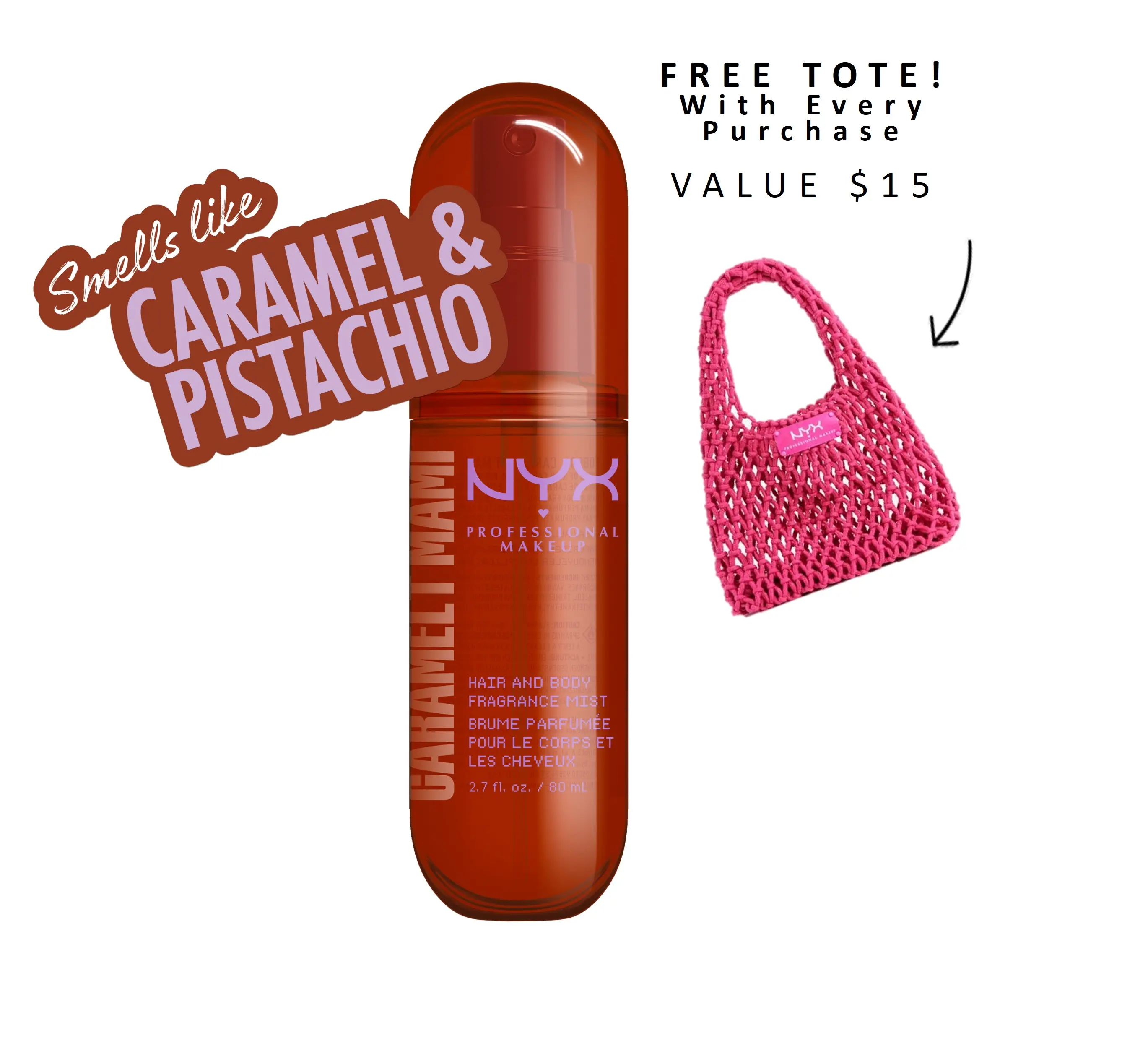 [NEW] Caramelt Mami Fat Oil Hair & Body Fragrance Mist, Lightweight & Non-Sticky, 4 scents, Vegan, NYX Professional Makeup