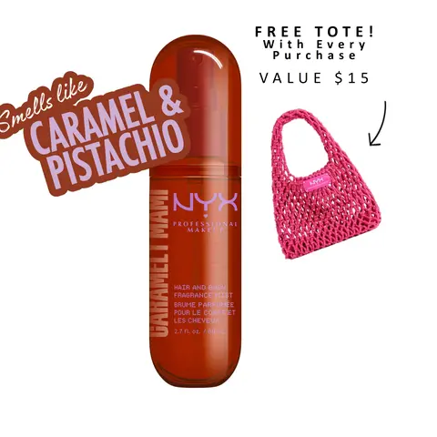 [NEW] Caramelt Mami Fat Oil Hair & Body Fragrance Mist, Lightweight & Non-Sticky, 4 scents, Vegan, NYX Professional Makeup