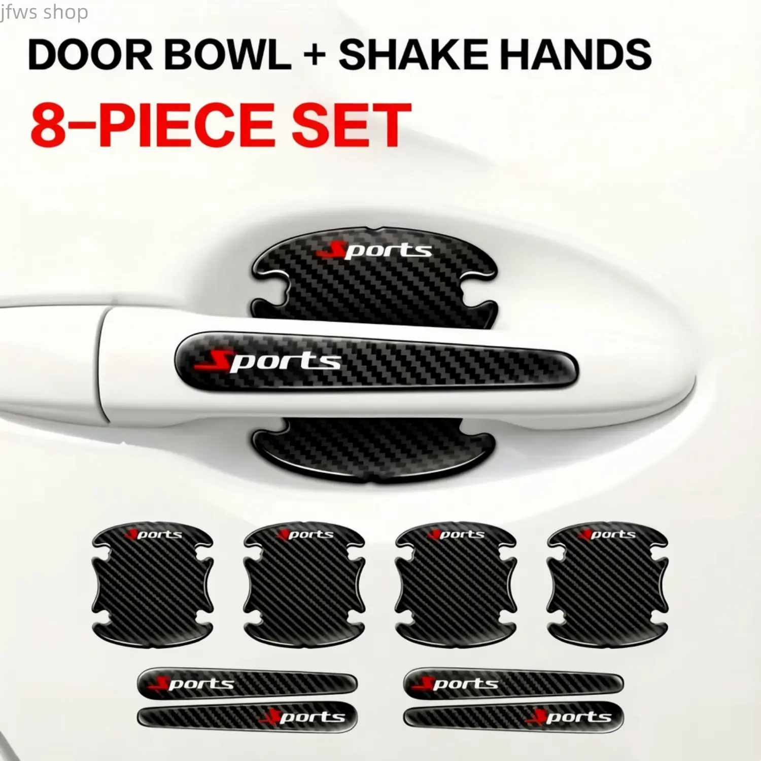 Door Handle Scratch Guard, Trendy Dual Color Rubber Sticker, Stylish Door Shield and Exterior Cars Accessories, Polyester homedecor