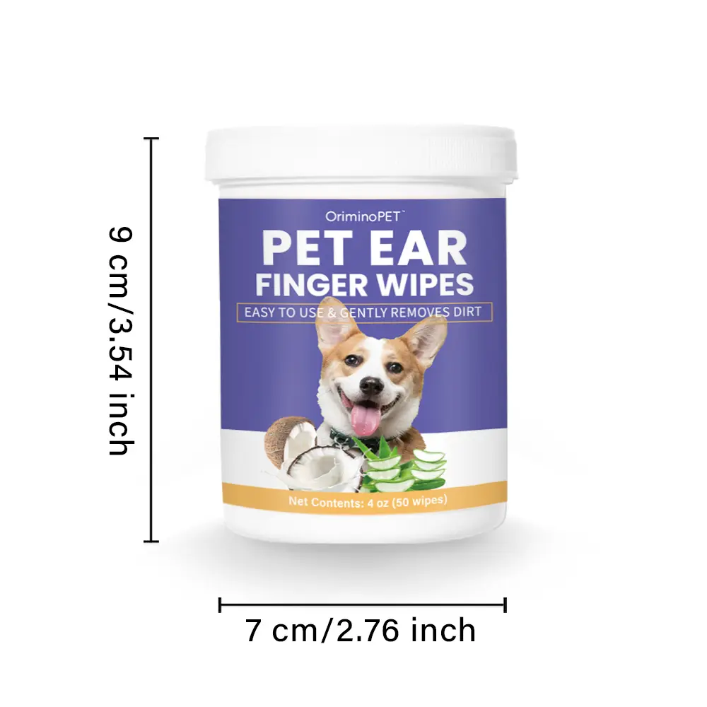 Pet Ear Cleaning Wipes, Plant-Based Formula, Odor-Free, Gentle Cleansing for Dogs & Cats, Hygienic Care Solution, Grooming Products, Puppy Wipes