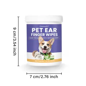 Pet Ear Cleaning Wipes, Plant-Based Formula, Odor-Free, Gentle Cleansing for Dogs & Cats, Hygienic Care Solution, Grooming Products, Puppy Wipes