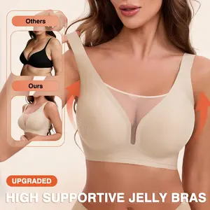 Womens Comfortable Wireless Bras Push Up Bralettes Seamless Tshirts Bras Deep V Everyday Bras