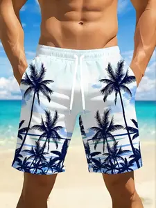 Men's Quick-Dry Swim Trunks, Summer Swim Trunks, Swimming Trunks, Swim Shorts, Swimwear Shorts, Tropical Floral Pattern 3D Print, Casual Regular Fit, Perfect for Beach, Pool, Gym, Outdoor Activities