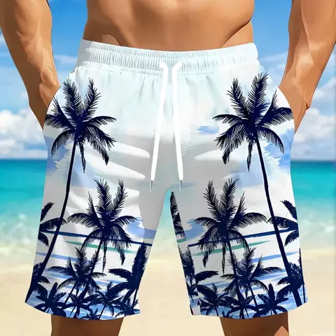 Men's Quick-Dry Swim Trunks, Summer Swim Trunks, Swimming Trunks, Swim Shorts, Swimwear Shorts, Tropical Floral Pattern 3D Print, Casual Regular Fit, Perfect for Beach, Pool, Gym, Outdoor Activities