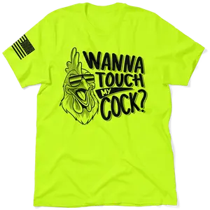 Hi-Visibility Work T-Shirt for Men | Neon Safety Yellow Graphic Tee | Blue Collar Workwear, Durable Cotton Blend, Comfortable & Breathable  Apparel