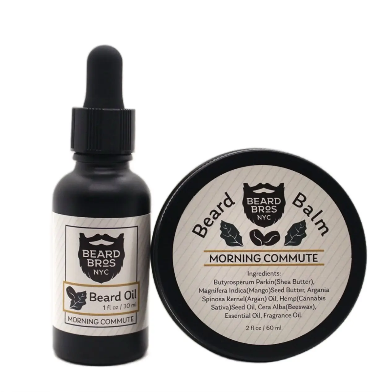 Beard Grooming Hair Care Kit Moisturizing And Protecting Beard Balm With Nourishing Beard Oil Morning Commute Set