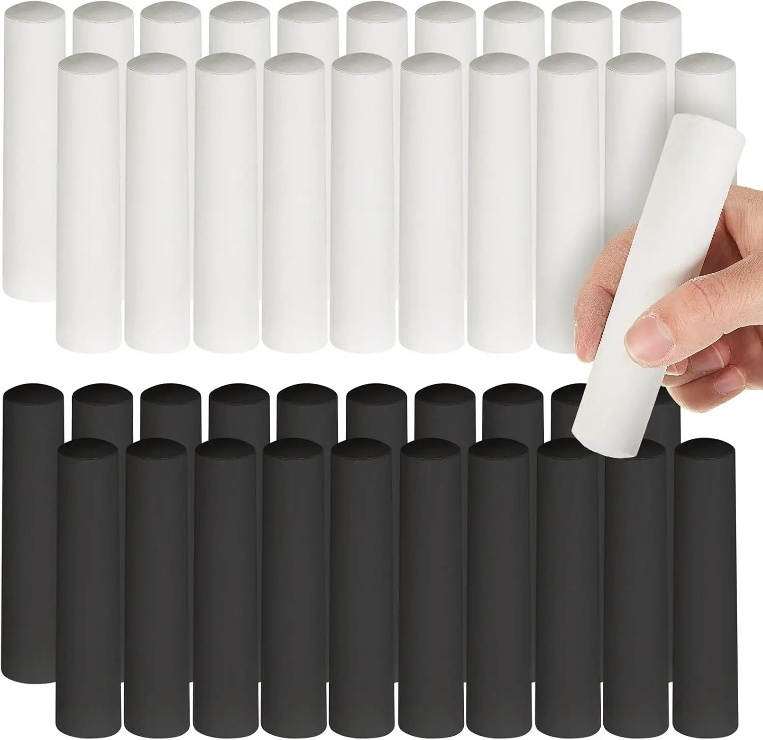 20 Pcs Sidewalk Chalk Jumbo Black White Washable Non Toxic Chalk for Outdoor Fun Creativity Art Painting on Chalkboard Playground Blackboard Easter Party