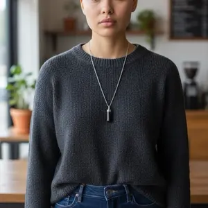 Black Tourmaline Polished Necklace