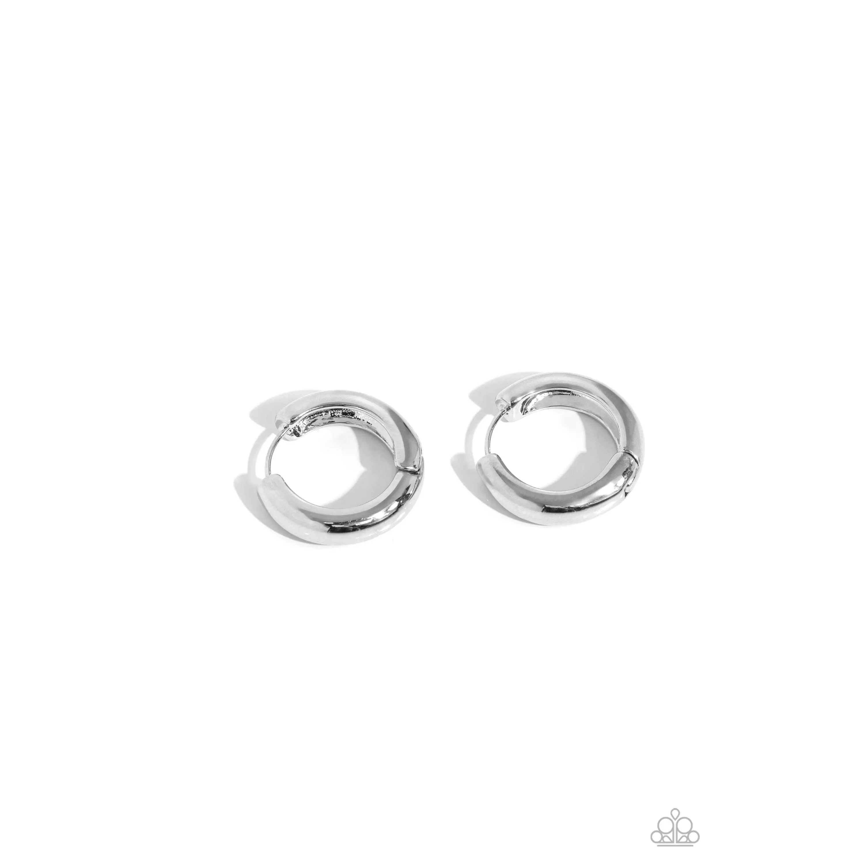 Simply Sinuous - Silver Tiny Hinged Hoop Earrings - Paparazzi