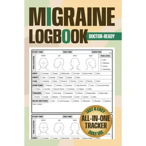 Migraine Logbook: A User-Friendly Migraine and Headache Journal to Track Pain, Symptoms, Triggers, Medications, Relief Methods