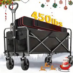 Foldable Shopping Cart, Large Capacity Shopping Cart, Flexible Fully Foldable Pet Stroller, Heavy Duty Multi-Purpose Shopping Cart For Groceries, Outdoor Beach, Gardening And Fishing - Perfect Christmas Gift